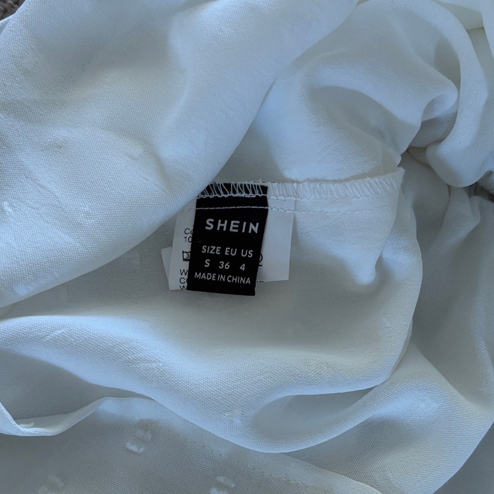 White Ruffled Smocked ROMPER - Picture 3 of 3